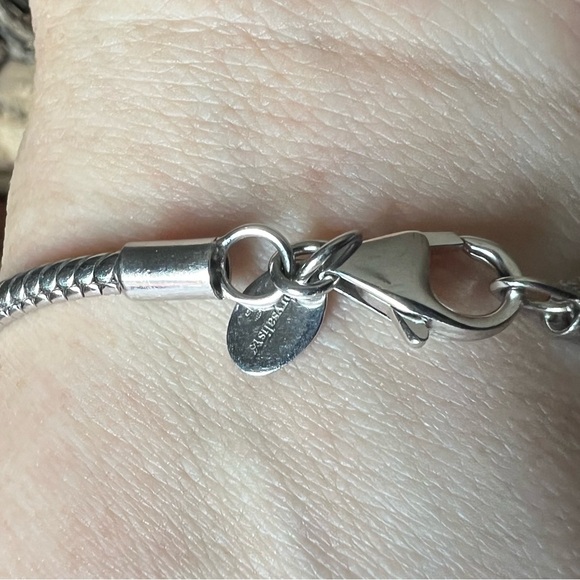 Chrysalis Charm Bracelet 5 stations 925 Sterling silver European Snake Chain 20c - Picture 8 of 8